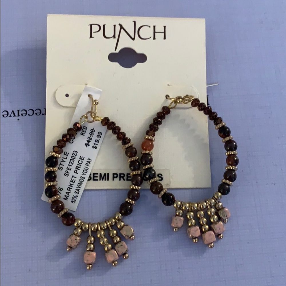 Punch Semi-Precious Earrings - NWT